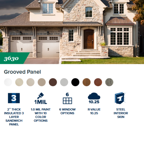 3630 Grooved Panel Garage Door