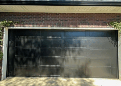 lourved two car black garage panel