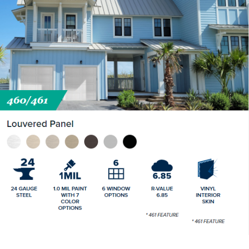 louvered panel two door garage