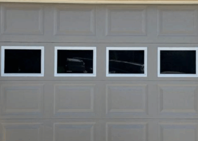 one car short recessed panel garage