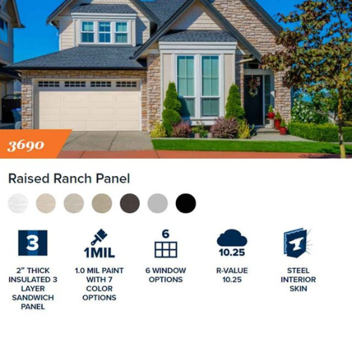raised ranch panel garage door