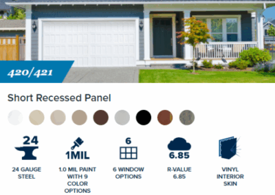 420 / 421 Short Recessed Panel Garage Door