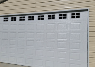 single panel two car traditional raised garage