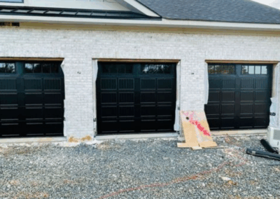 single three car grooved panel garage