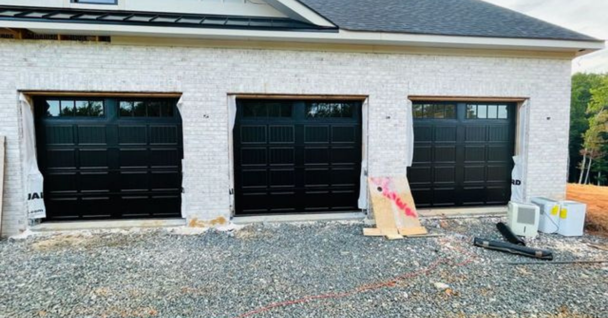 single three car grooved panel garage