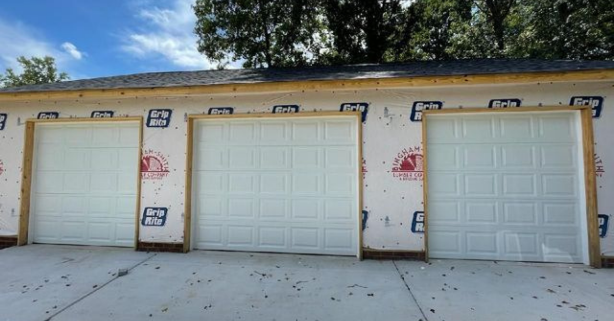three single car garage traditional raised panel