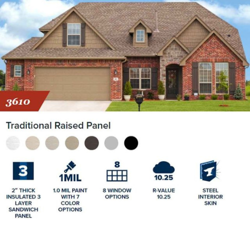 traditional raised panel two car garage