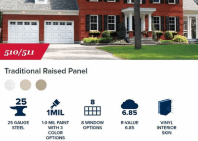 510/511 Traditional Raised Panel Garage Doors