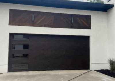 two car wood overlay flush garage panel