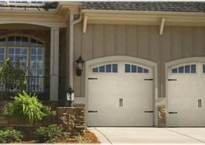 two grooved garage panel doors