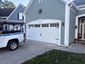 white carriage house garage door charlotte